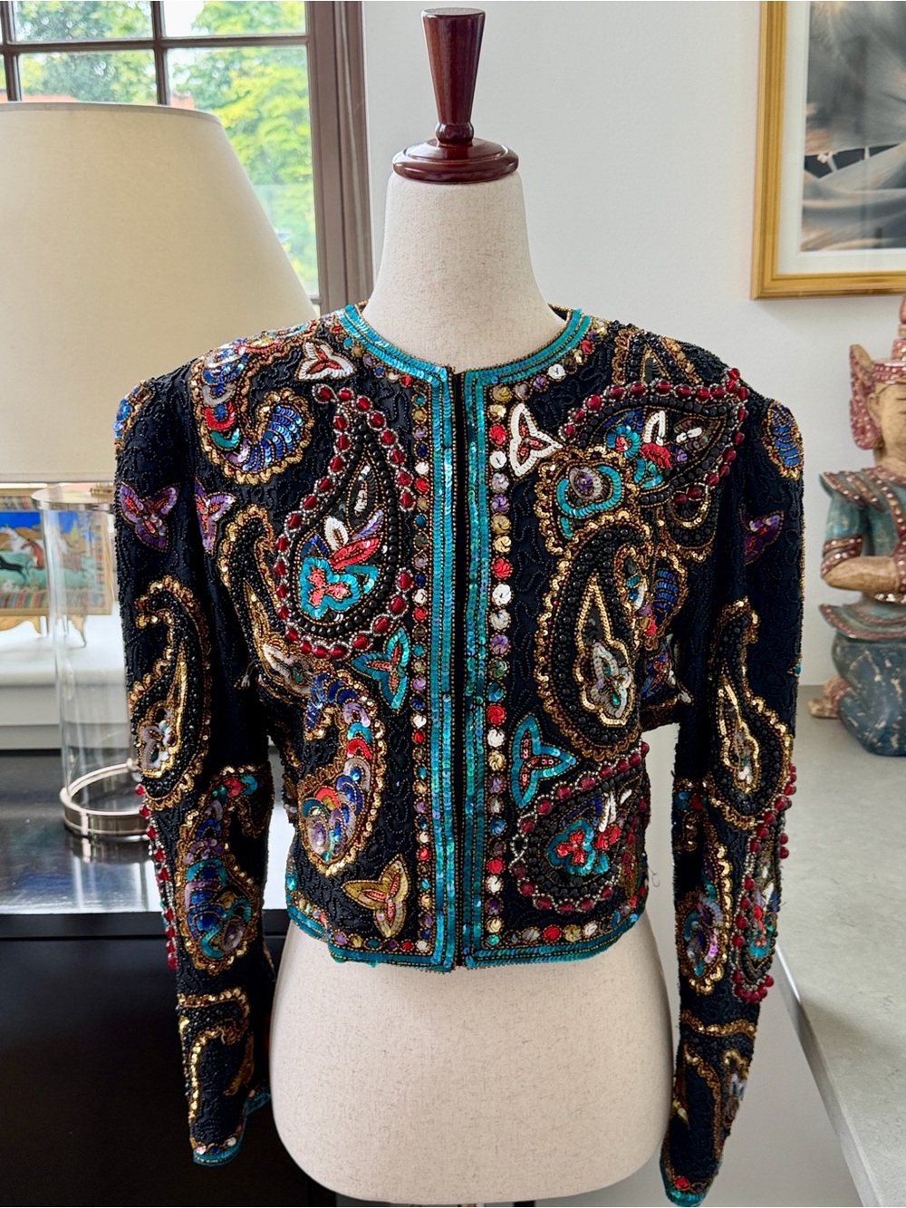 Vintage Jeanette for St. Martin Beaded Sequin Jacket S